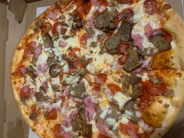 Meat Lovers Gourmet Pizza.