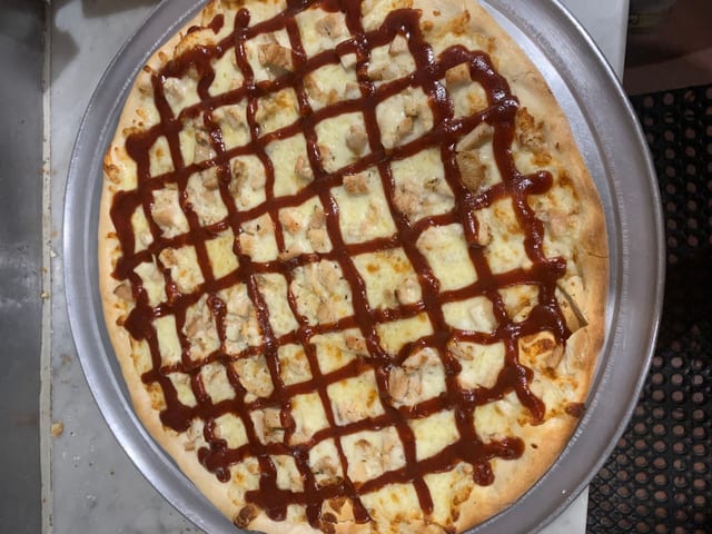 Chicken BBQ Gourmet Pizza.