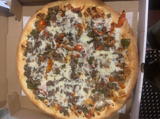 Philly Cheese Pizza.