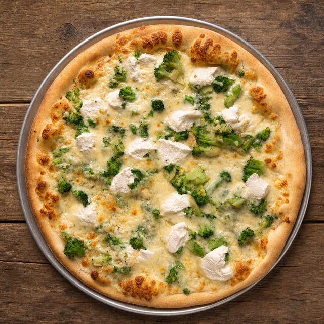 Broccoli White Pizza.