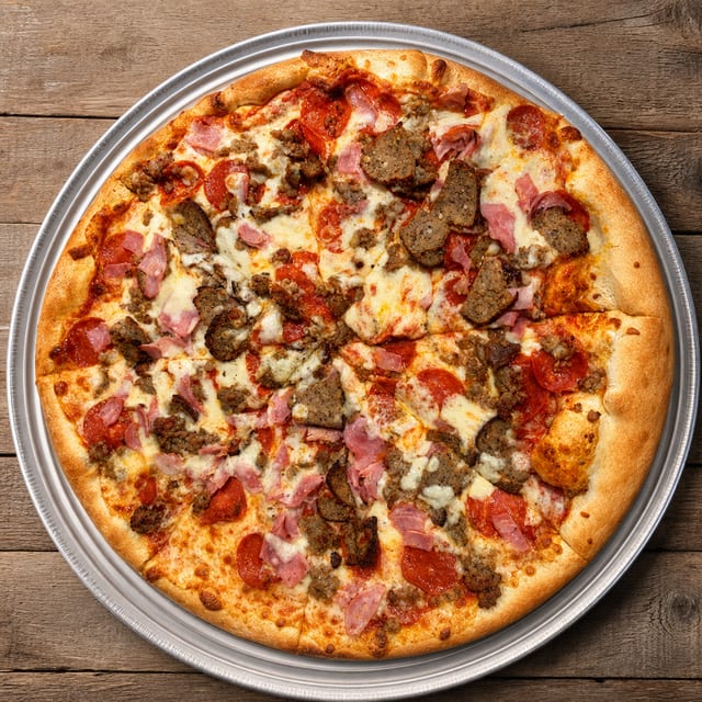 Meat Lovers Gourmet Pizza.