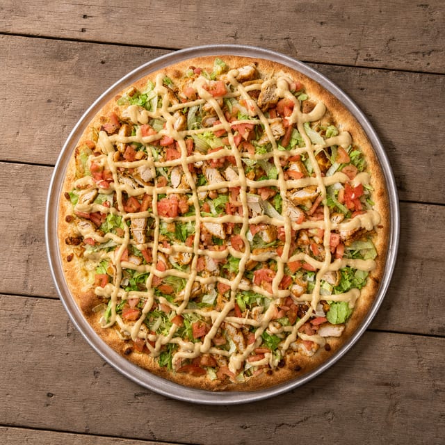 Chicken Mustard Gourmet Pizza.