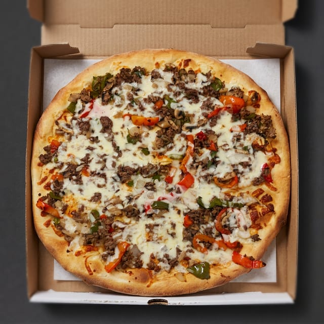 Philly Cheese Pizza.