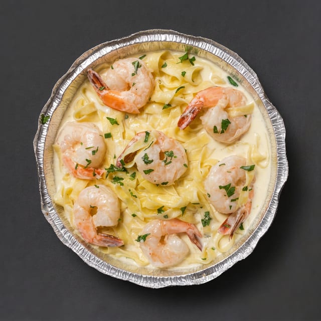 Fettuccine Alfredo with Shrimp.