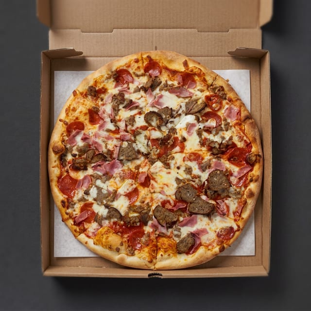Meat Lovers Gourmet Pizza.